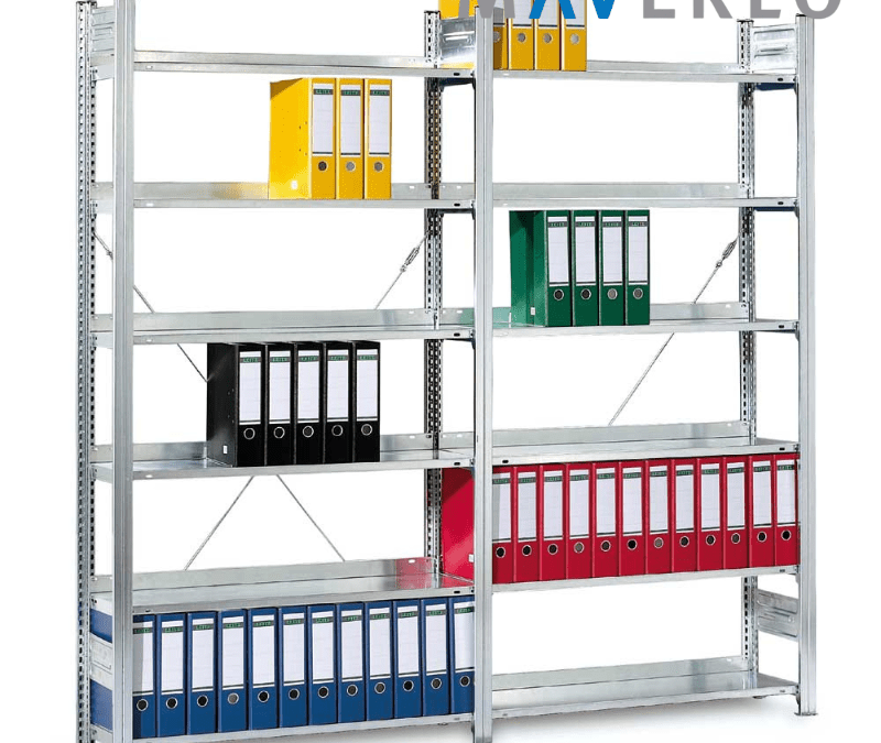 Robustes Regal für Ordner und Bürobedarf zur effizienten Organisation Ihres Arbeitsplatzes